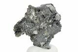 Metallic Bournonite Crystal Cluster w/ Pyrite & Quartz - Bolivia #248468-1